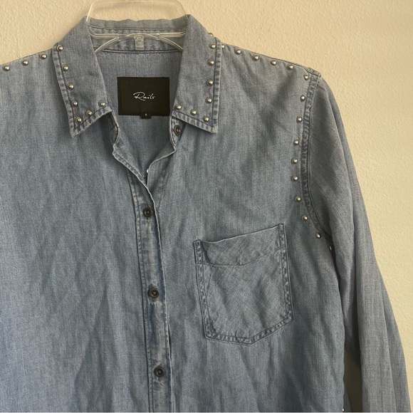 Rails Metal Studs Button Down Long Sleeve Shirt - Picture 1 of 8